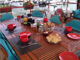Petit déjeuner sur la terrasse